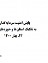 پایش امنیت سرمایه گذاری به تفکیک استانها و حوزه های کاری.بهار 1400