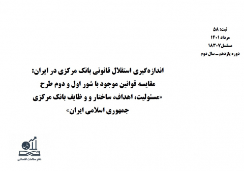 اندازهگیری استقلال قانونی بانک مرکزی در ایران
